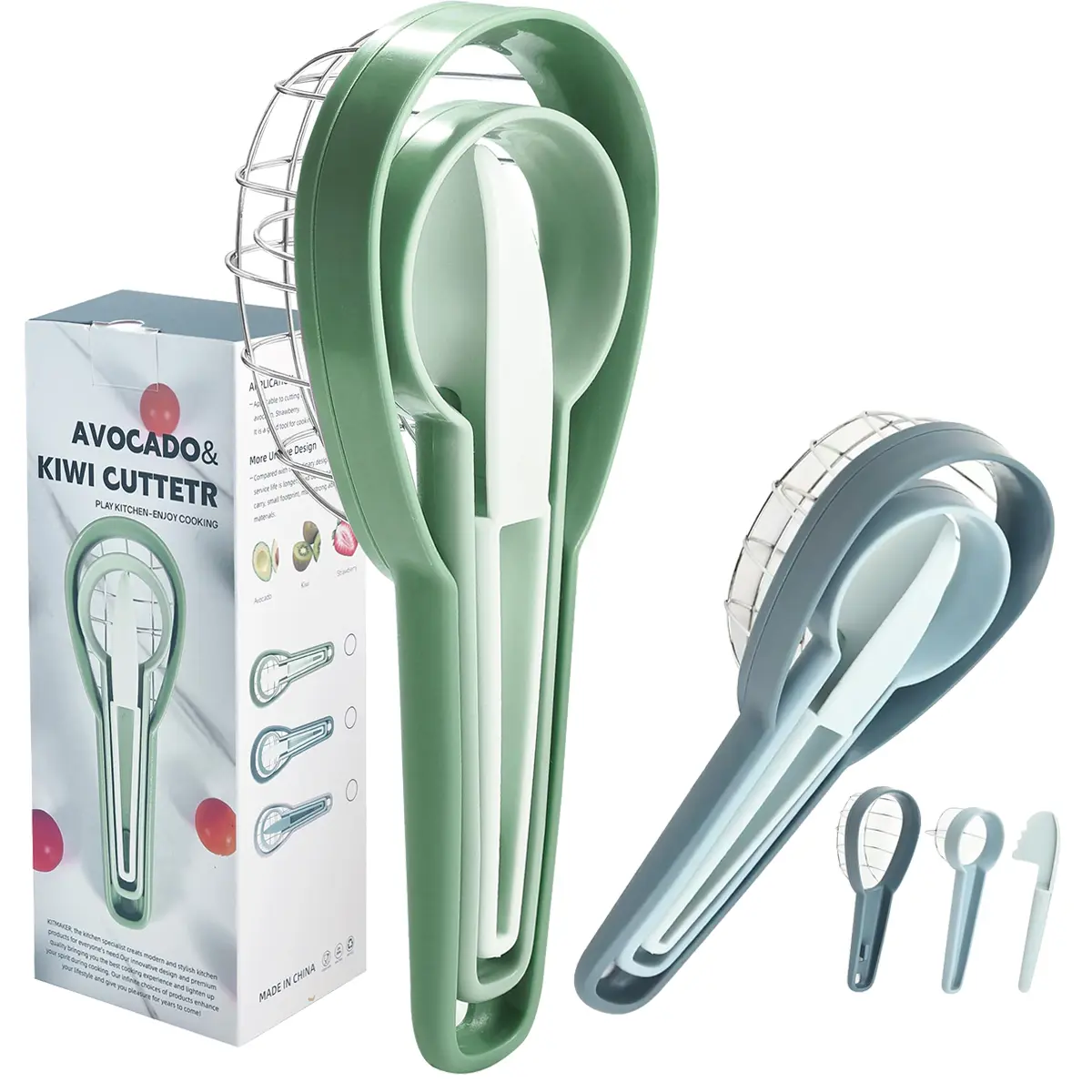 Avocado Slicer Tool, 3-in-1 Avocado Saver with Kiwi Knife Included, Avocado Cutter for Cuber Dicer, Easily Peel and Cut into Pieces, Kitchen Tool that Makes Your Life More Convenient