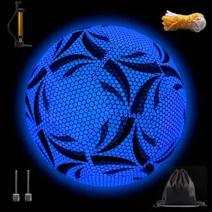 Glow-In-The-Dark Fluorescent Soccer Ball Size 5, Durable PU Material, Ideal for Outdoor Training & Home Use, Night Glow Football, Football Accessories, Football Kit, Soccer Training Equipment