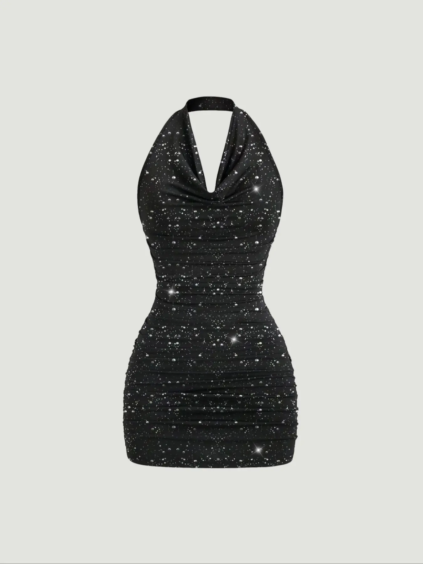 Women's Spring Summer New Fashion Aesthetic Comfortable Fit Knit Halter Sleeveless V-Neck Backless Slimming Waist Bodycon Dress, Party Date Casual Outdoor Wear, Chic Trendy Dress, Elegant Backless Dress, Womenswear