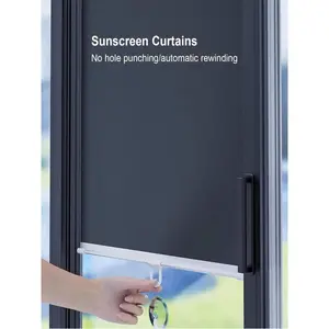 Retractable Roller Sun Shade, Blackout UV Blocking & Heat Insulation Blind, Easy Install Light-Blocking Curtain for Home, Office & Car Windows