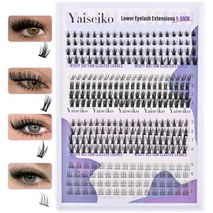 Yaiseiko Bottom Lashes Bottom Lash Clusters 4 Styles Lower Individual Lashes 310pcs Natural Look Lower Eyelash Clusters Spikes Cluster Lashes Manga Bottom Cluster Lashes 5-8mm DIY Lash Extensions