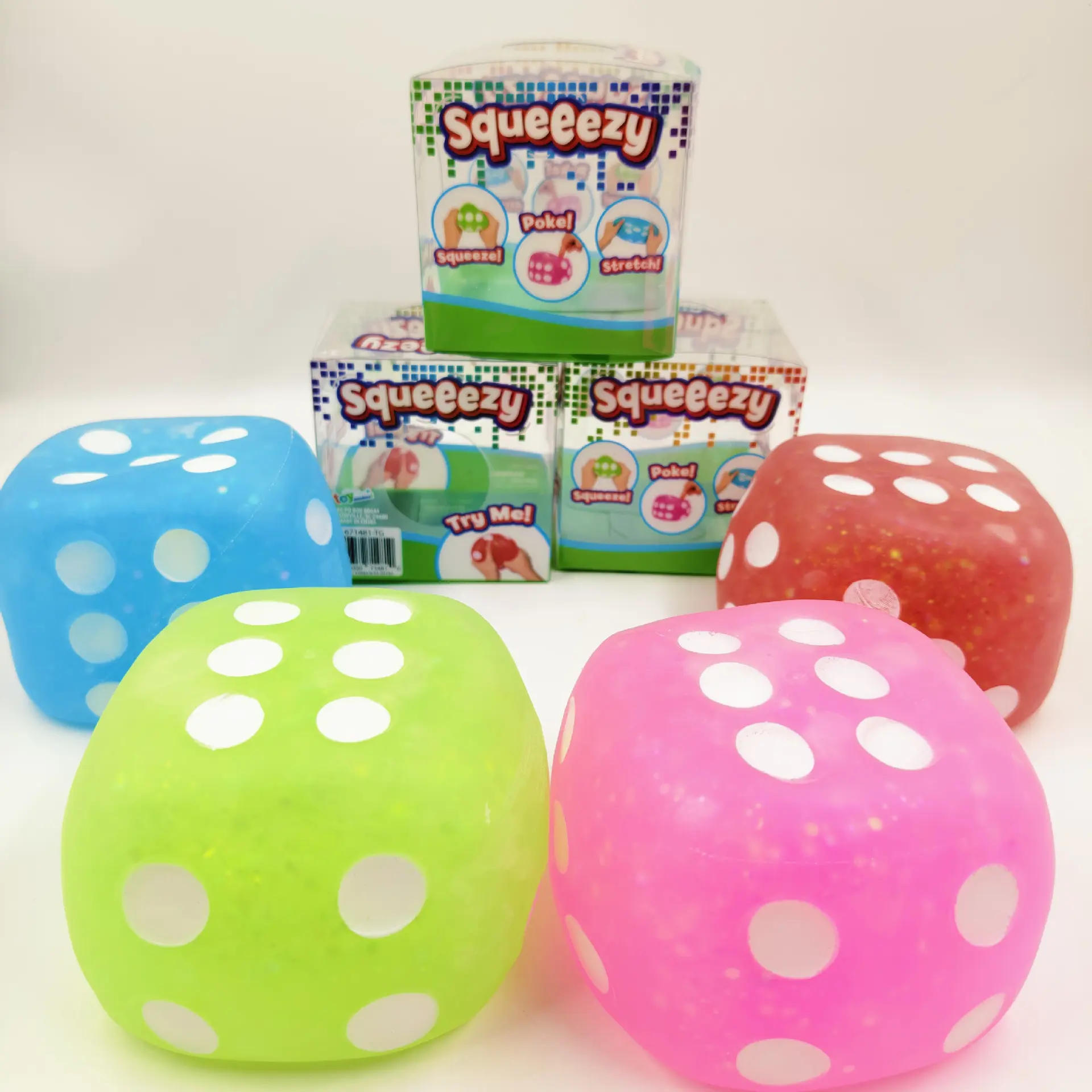 Slow Rising Dice Squishy Toy Stress Relief Fidget Squeeze Ball Novelty Vent Toy For Adults Kids Office Anxiety Relief Gift