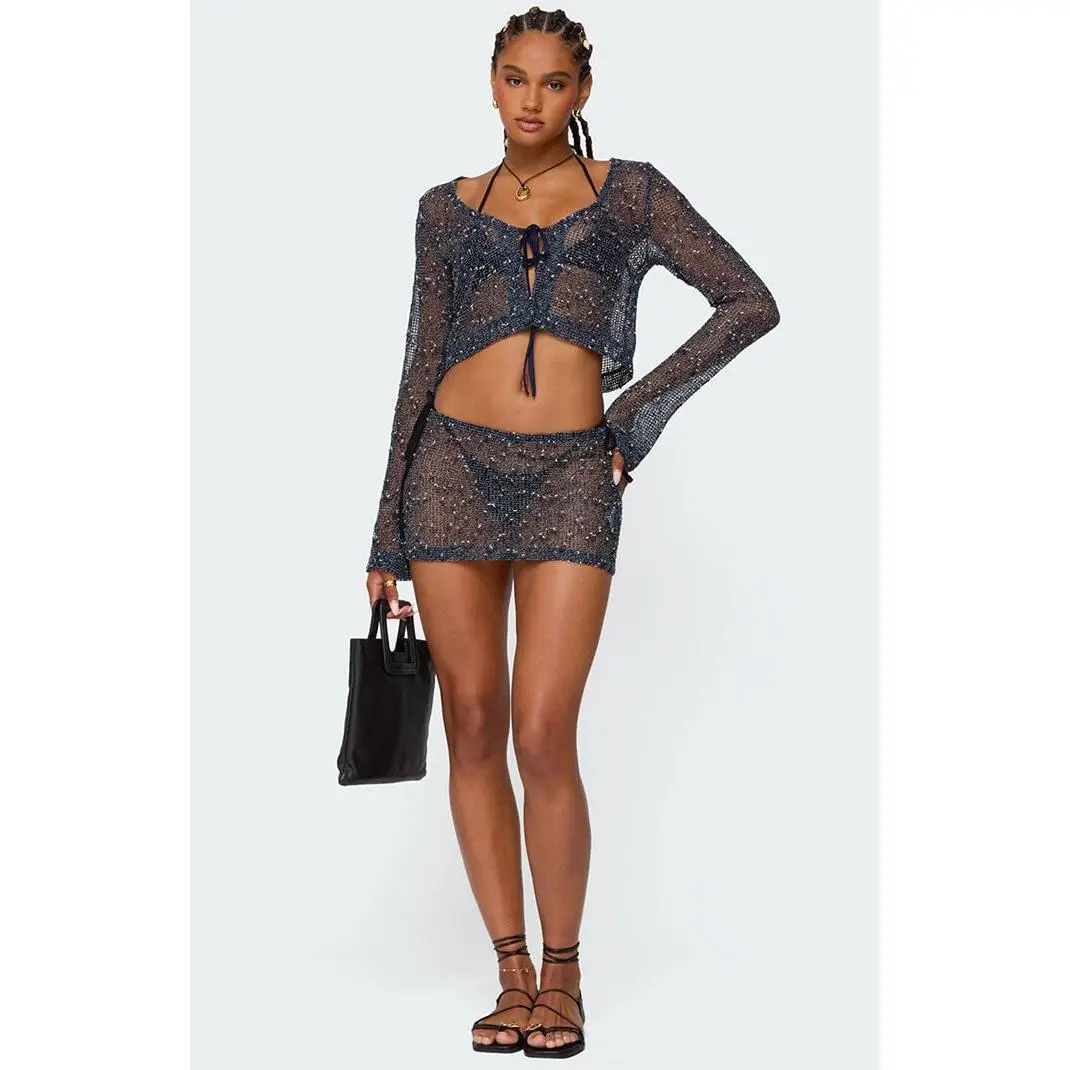 Edikted Women's Idra Crochet Net Mini Skirt - Multicolor
