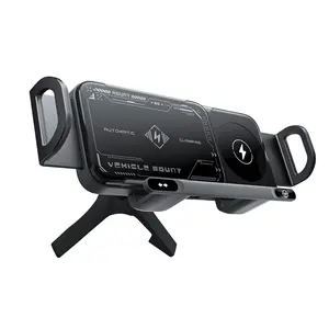 Car Foldable Screen Phone Holder, Car Wireless Charger, Multifunctional Car Phone Holder with Super Fast Charging, Car Interior Accessories