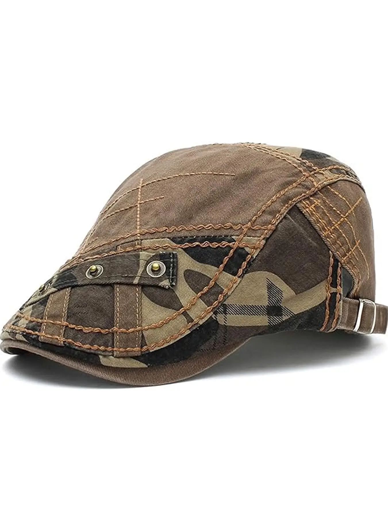Men Beret Hat Casual Adjustable Newsboy Hats Cabbie Gatsby Cap Driving Flat Caps
