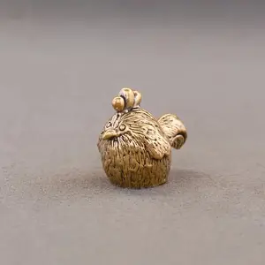 Vintage Brass Chicken Figurine Home Decor Accessories, Desktop Tea Pet, Bedroom & Living Room Decoration, Rustic Style Ornament, Ornaments Statues