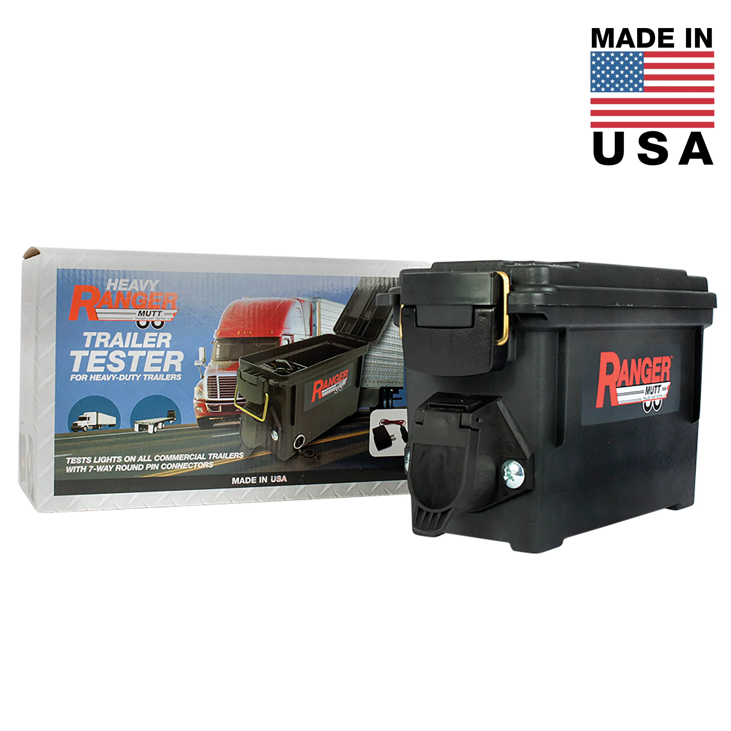 Heavy Ranger® MUTT® (7-Way Round - Heavy Duty Trailer) Mobile Universal Trailer Tester - Test 7-Way Round Heavy Duty Connections Without A Truck