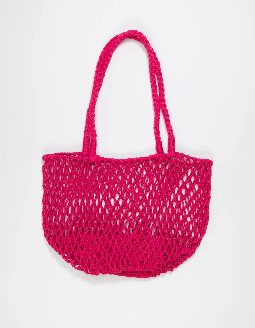 Straw Tote Bag, Fuschia
