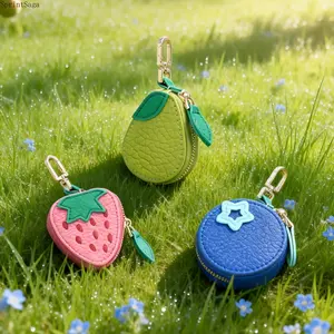 Cute Bag in Bag Keychain - Fruit Shaped Mini Jewelry Box & AirTag Storage Pouch - Convenient Gift for Women Travel Use