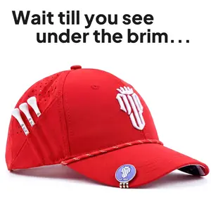 NJF Golf Hat for Men Patriot PRO X Red, Adjustable Snapback USA Caps for Men Golf Hat with Tee Holder, Breathable Golfing Hats, Includes 3 Tees and 1 Marker, Quick-Dry Moisture-Wicking Design