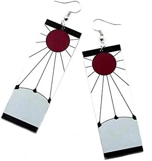 Tanjiro &Hanafuda Earrings, Acrylic Earrings, Kimetsu No Yaiba Cosplay Anime Earrings clusterrings