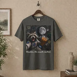 [Sale up to 50%] [Free Ship] Funny Raccoon Trip to the Moon Comfort Color Shirt, Space Raccoon, Funny Raccoon Meme