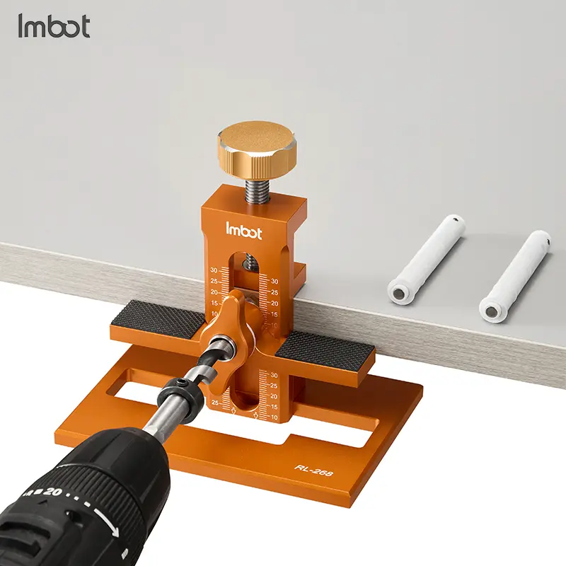 IMBOT Three-in-One Cabinet Door Assist Aluminum Alloy Material with Base for Floor Cabinet Doors Installation cabinet clamp Tool Set 3 Drill Bits