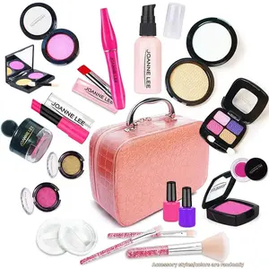Kids Makeup Toy Set for Girls, Princess Dress-Up Cosmetic Bag Kit, Realistic Pretend Play Beauty Accessories, Perfect Gift for Children