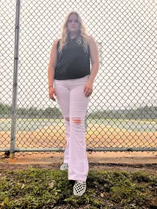 Tall White Flared Distressed Jeans