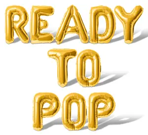 Letter Balloons - READY TO POP 16" Inch Alphabet Letters Foil Mylar Balloon Baby Shower Party Banner