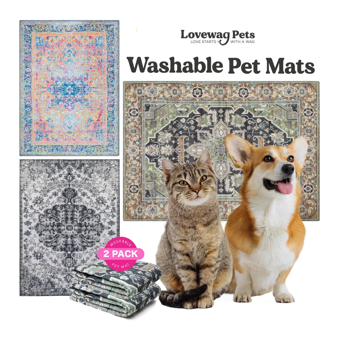 Lovewag Pets Washable Dog Pads - Eco-Friendly & Leak-Proof Design, Multi-Design Options: Sage Forest, Marmalade Sunshine, Merlot Majesty, Rustic Terracotta, Bohemian Jewel, 36" x 48"& 28" x 41"(Pack of 2), Sage Forest 54" x 72"(Pack of 1)