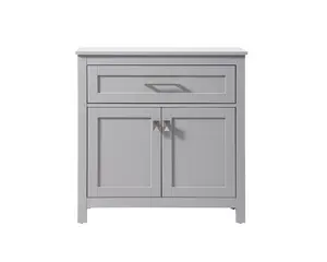 Elegant Kitchen & Bath SC013030GR 30 in. Wide Bathroom Storage Freestanding Rectangle Cabinet, Grey