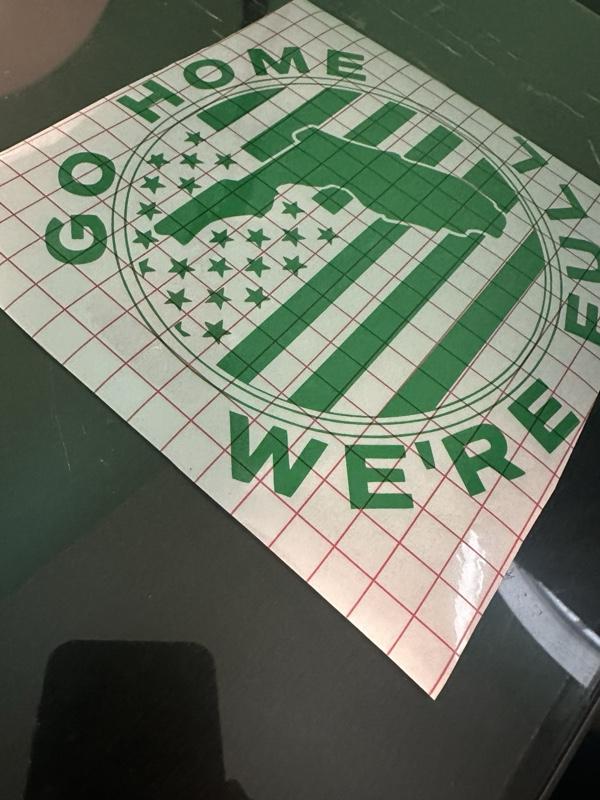 Go Home We're Full Decals Durable Weather Resistant Stickers for Vehicles Windows or Walls Easy Installation Unique Customization