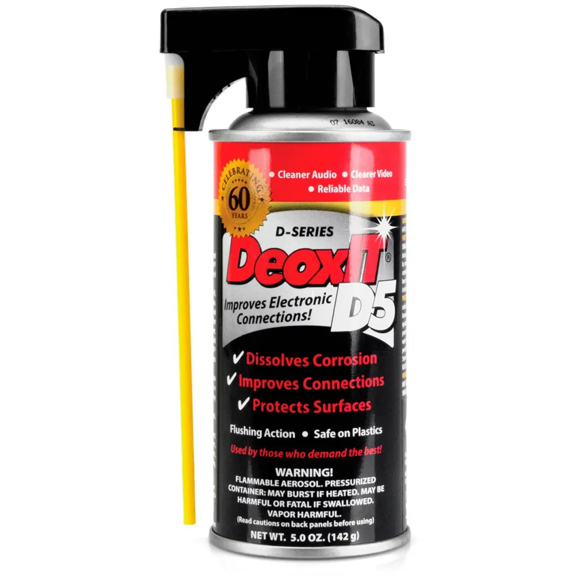 Hosa Technology Caig DeoxIT D5 Contact Cleaner & Rejuvenator, Deoxidizer Aerosol Spray, 5 Oz. (5% Solution)
