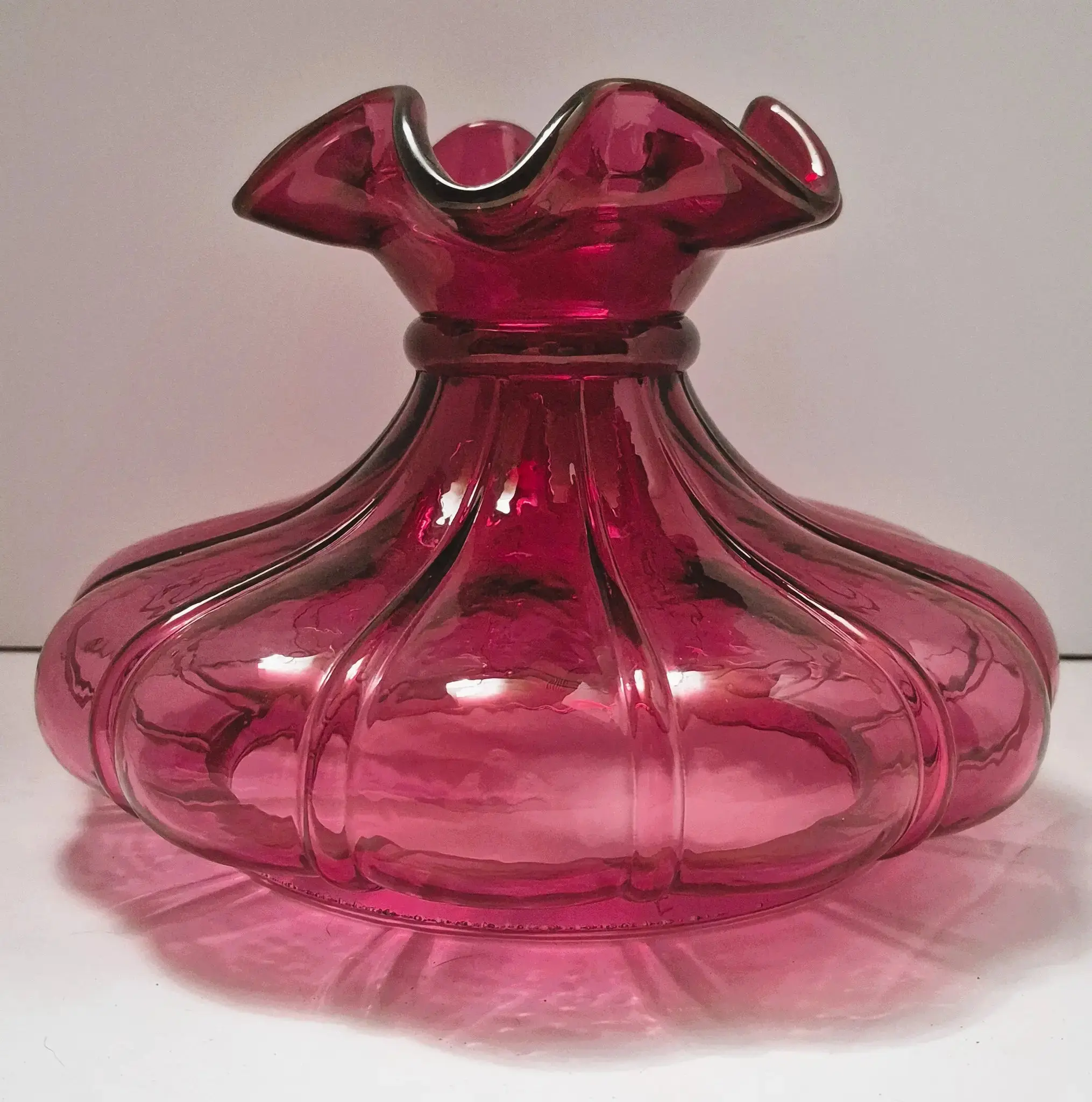 29791 Cranberry Fenton Glass Tam O'Shanter Lamp Shade – 7" Ring