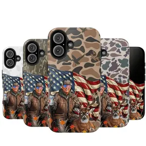 Vintage Trump Hunting Deer Phone Case, Funny Beer Drinking Beer Hunting For iPhone 16 Promax 15 Pro 14 13 Mini 12 11 X 8 Plus, Durable Accessories, Outdoors, Cellphone