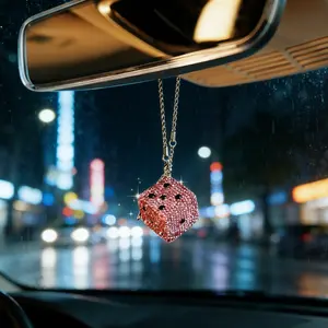Personalized Dice Car Hanging Ornament, Stylish Car Interior Decoration, Fashionable Automotive Accessory, Decorative Items, Car Trinkets