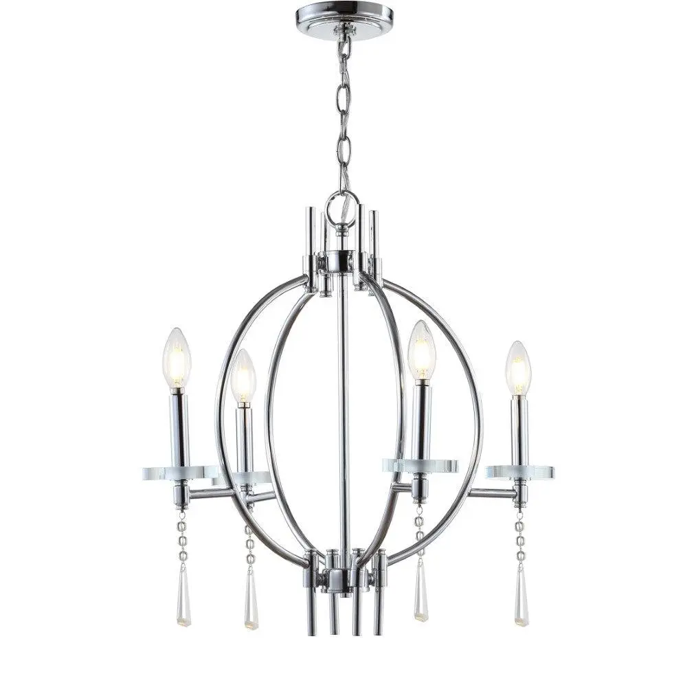 JONATHAN Y Laura 23" Crystal/Metal LED Chandelier