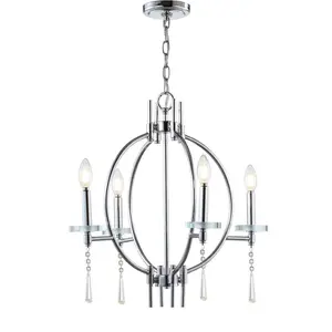 JONATHAN Y Laura 23" Crystal/Metal LED Chandelier