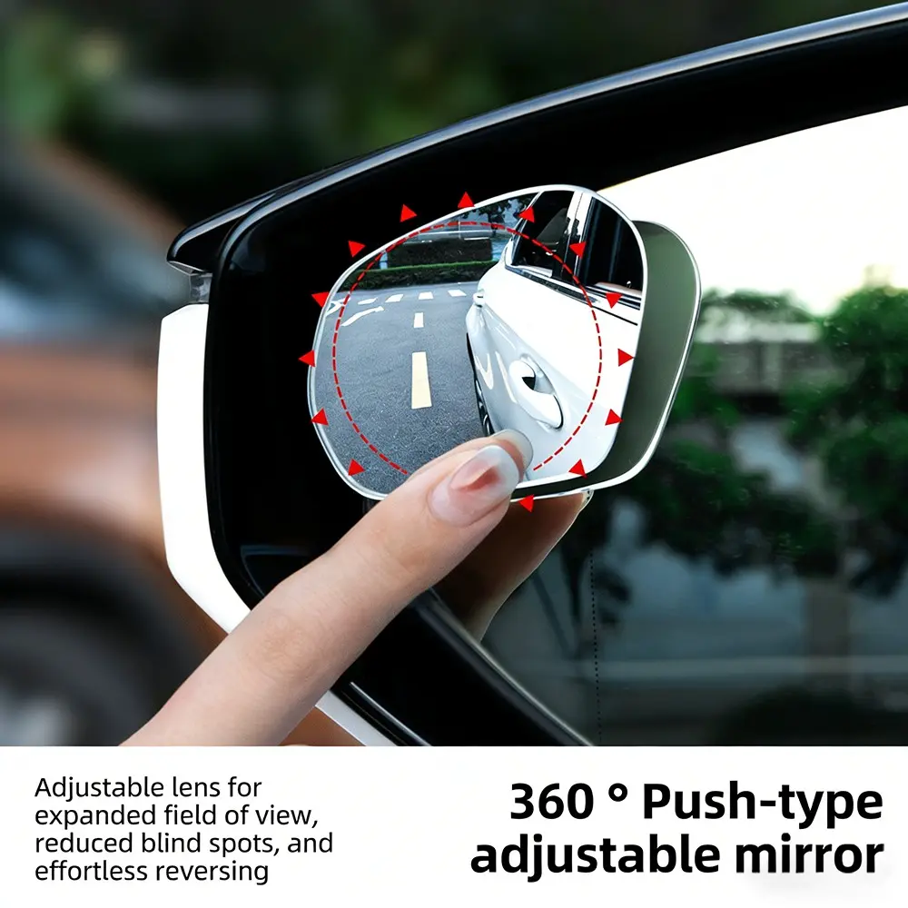 Car Blind Spot Rearview Mirror Small Round Auxiliary Tool, Reflective Mirror 360 Degree Wide Angle Ultra Clear Interior