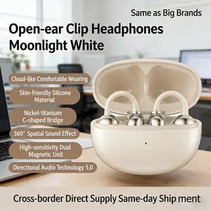 S6 TWS Clip-on Open Wireless Earbuds, HIFI Dolby Bass & ACC Stereo, Long Battery Life Touch Control with Mic, HD Call Gaming Headphones, Compatible with iPhone & Android  &huawei , Couple Smart Earbuds