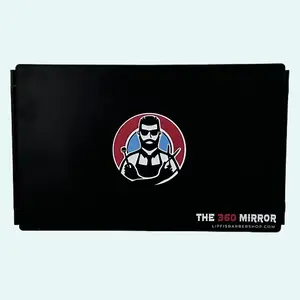 The 360 Mirror - 360 Degree View Mirror by LIPFISBARBERSHOP - Black with Logo Design
