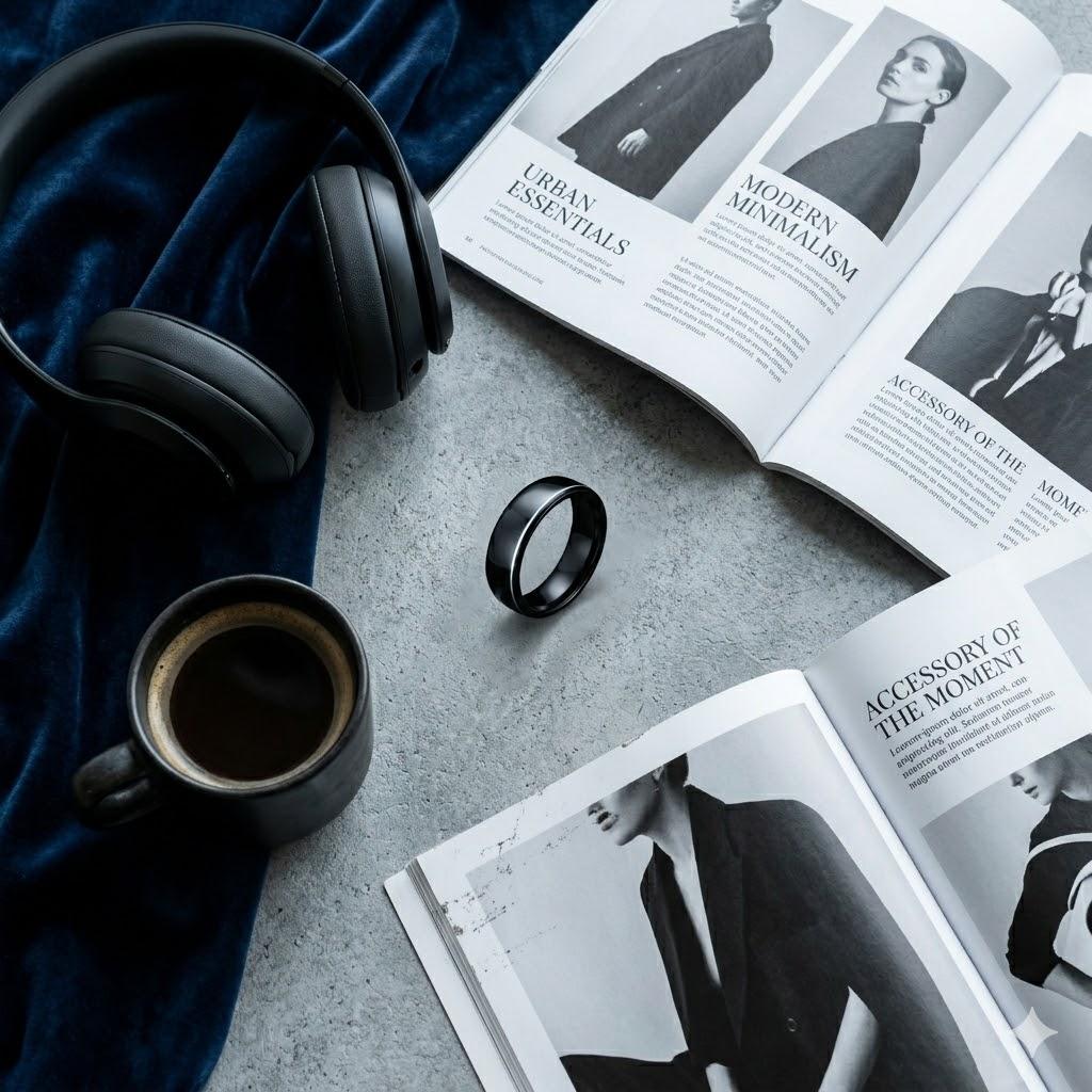 Obsidian Ring — Stainless Steel Ring for Men and Women: Sleek, Stylish, and Minimalist Premium Hand Accessory
