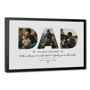 NEW 2026!! Personalized Photo Collage Poster for Dad, Custom Father's Day Gifts for Daddy, Best Dad Ever Keepsake, Dad Birthday Gifts, Gift for Father