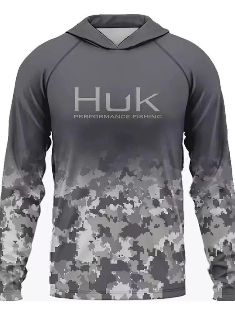 Men's Professional UV-Resistant Loose-Fitting Fishing Hoodie - Long Sleeve, Breathable, with Pro Gaiter, Male Machine Washable UV-Protective Summer Sports Outdoor Top