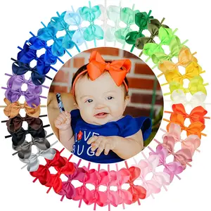 40 Colors  Bow Headbands 3.5" Hair Bows Super Soft Nylon Headbands for  Girls  preemie and   Hair Accessories