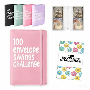 100-Day Savings Challenge Book, Office Binder Accessory, Coin Envelope Budget Tracker, Daily Cash Savings Planner, Habit-Forming System, $5050 Goal Personal Finance Organizer