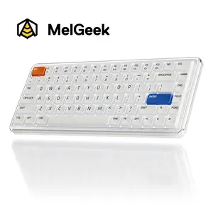 MelGeek O2 Quiet Wireless Office Keyboard 75% Compact Low Profile Switches Hot-swappable Bluetooth 2.4G USB-C for Mac Windows Linux