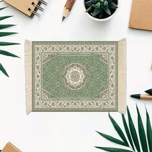 Vintage Carpet Mouse Pad, Persian Style Mini Woven Mouse Pad with Tassel Decor, Bohemian Style, Laptop Mouse Pad, Home Office Desk Decoration, Desk Accessories