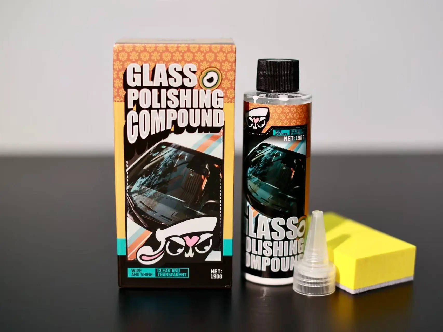 Automotive Glass Oil Film Remover, Windshield Cleaning Brush