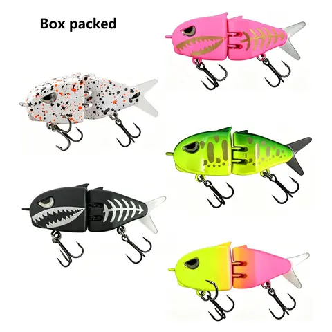 5pcs Mini Glide Bait for Bass Fishing,0.23oz Multi Jointed Swimbait,Artificial Fishing Lure Slow Sinking Fishing Lure,Freshwater Saltwater Wobbler for Amazing Fishing Gear Gifts for Family