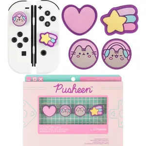 Hamee Pusheen the Cat Gamer Girl Thumb Grips Compatible with Nintendo Switch OLED/Switch Lite, Character Joystick Grip Cover Caps