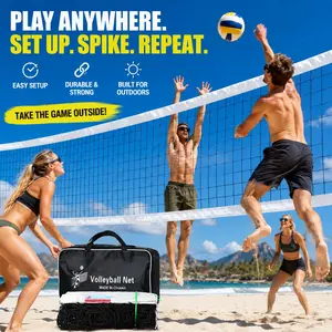 31.17 foot  Thick Portable Volleyball Net Set, Tennis net replacement parts High Strength Mesh with Carry Bag, Badminton and Beach Volleyball Net Durable Stitching, Quick Setup, Ideal for Beach, Park, Backyard, Indoor Gym Driveway, No shelf required, hook