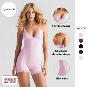 LUMENNEST Women's Minimalist Lace Series Spaghetti Strap Slim Stretch Playsuit, Versatile Seamless Camisole Shapewear, Comfort Sport & Outdoor Clothing