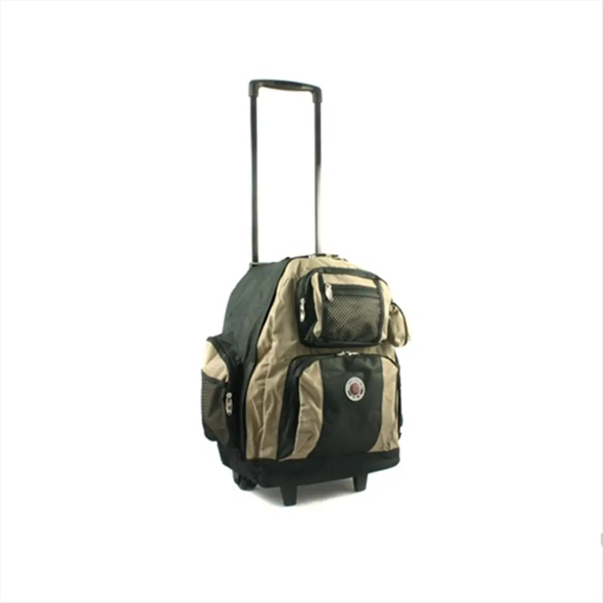 TRANSWORLD 212 MAIN 738131-KHA Roll-Away Deluxe Wheels Convertible Backpack - Khaki, Dual-Functional Multi-Use Casual Travel Carry-On Bag, Casual Travel Backpack
