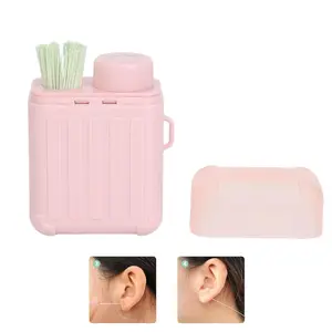Ear Hole Cleaner Thread Travel Box Rose Flavor 240pcs Disposable Floss & 15ml Solution for Daily Ear Care Portable Gentle Skin Friendly, Earwax Removal Tools