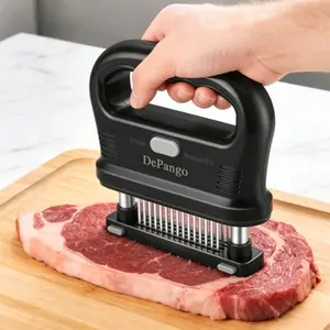 DePango Meat Tenderizer with 48 Stainless Steel Blades, Large Ergonomic Handle for Easy Pressing, Detachable Design for Thorough Cleaning, Ideal for Beef, Pork, Chicken