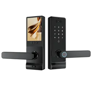 6-in-1 Smart Door Lock with 3D Face & Palm Vein - Biometric Keyless Entry, Fingerprint, Tuya App, No Drill Install, for Home/Rental Security