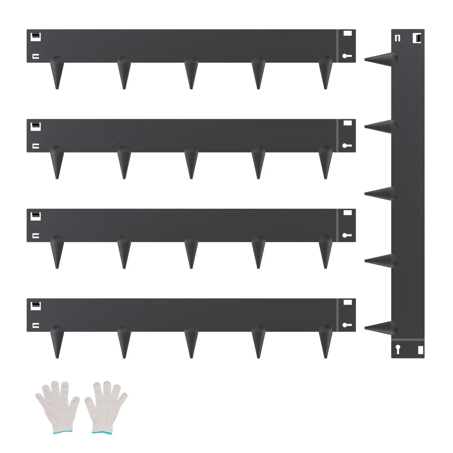 VEVOR Steel Landscape Edging 5 Packs 39 x 4in Rust-Resistant Edging Border Black