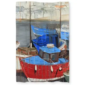 Begin Home Decor C1DCTXLW515AMF Rainy Day at the Dock Twin Size Extra Long Duvet Cover - Coastal Livingroom Decor